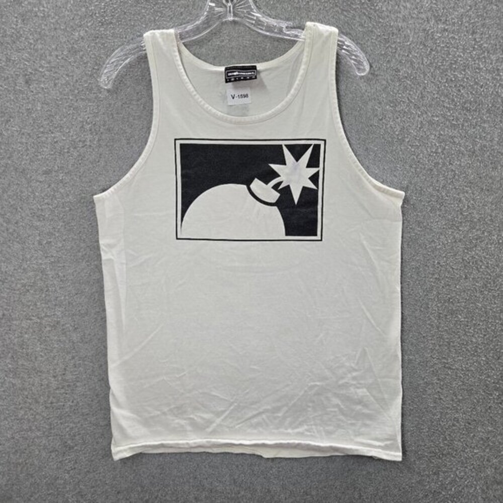 The Hundreds Men Shirt Medium White Tank‎ Atom Bomb Graphic Sleeveless